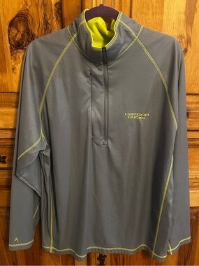 Oregon Ducks Men’s Gray Zip-Up Sweater with Yellow Accents